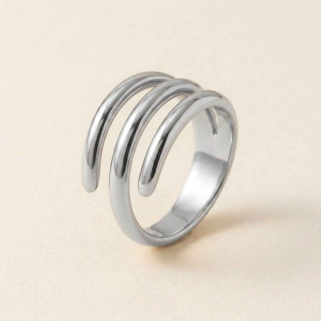 Silver Triple Wrap Coil Ring