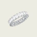 Silver Baguette Crystal Eternity Band Ring