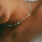 Silver Snake Chain Bow Necklace
