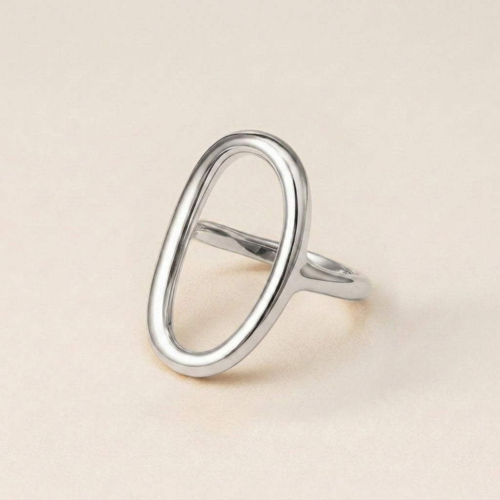 Silver Open Oval Ring