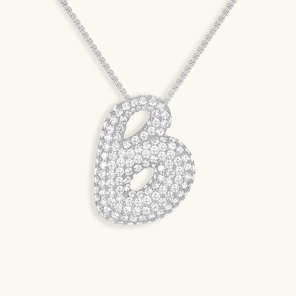 Hailey Bubble Initial Silver Necklace