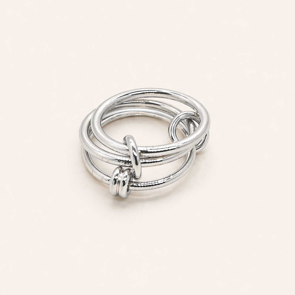 Silver Knot Stacking Ring Set