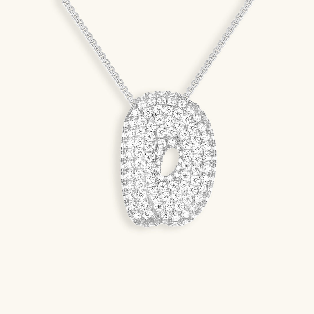 Hailey Bubble Initial Silver Necklace