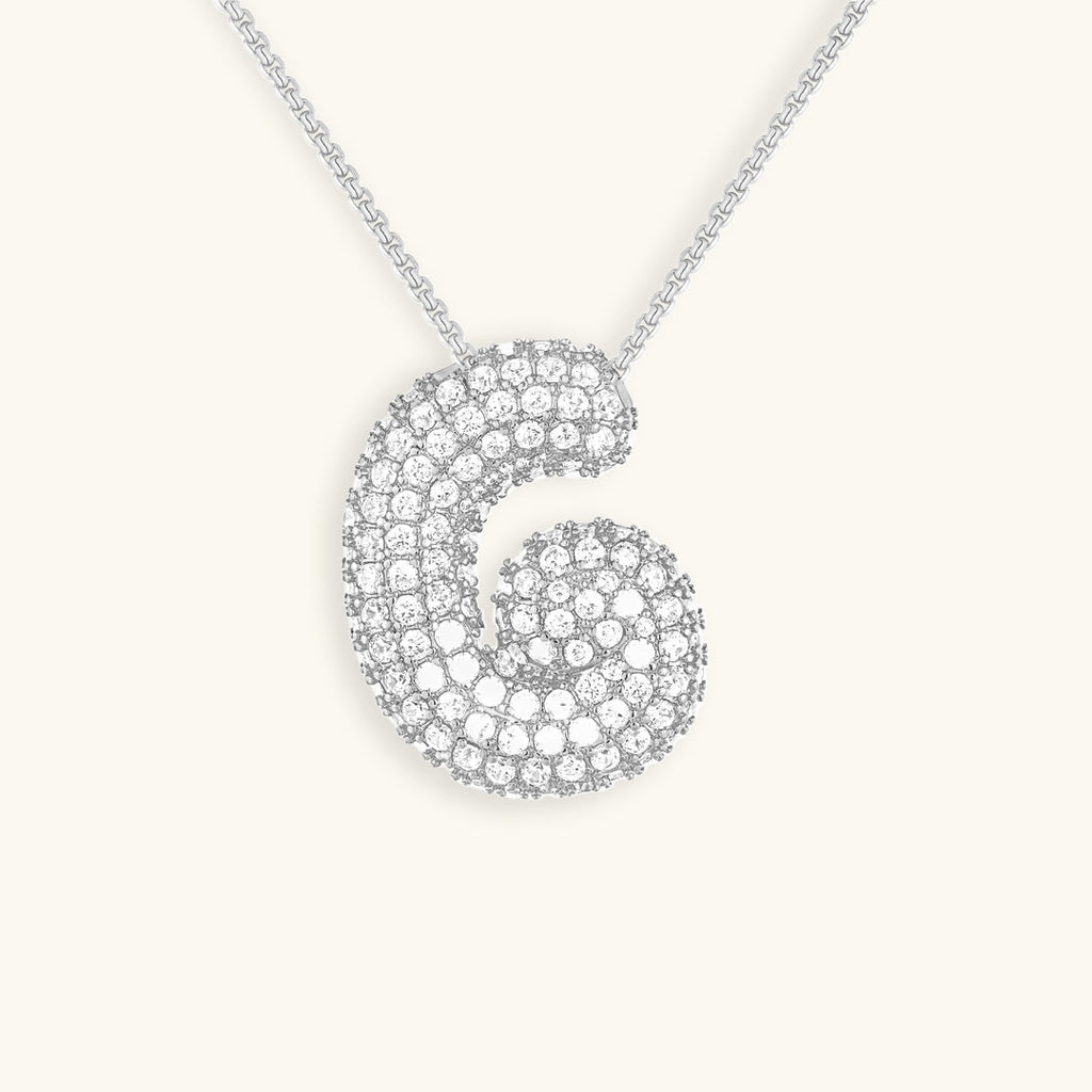 Hailey Bubble Initial Silver Necklace