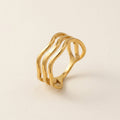 Gold Triple Wave Open Ring