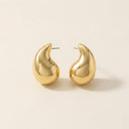 Gold Chunky Teardrop Stud Earrings