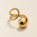 Gold Open Loop Sphere Ring