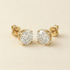 Gold Round Cut CZ Stud Earrings