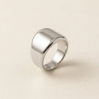 Silver Wide Flat-Top Signet Ring