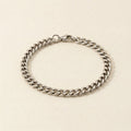 Silver Cuban Link Chain Bracelet