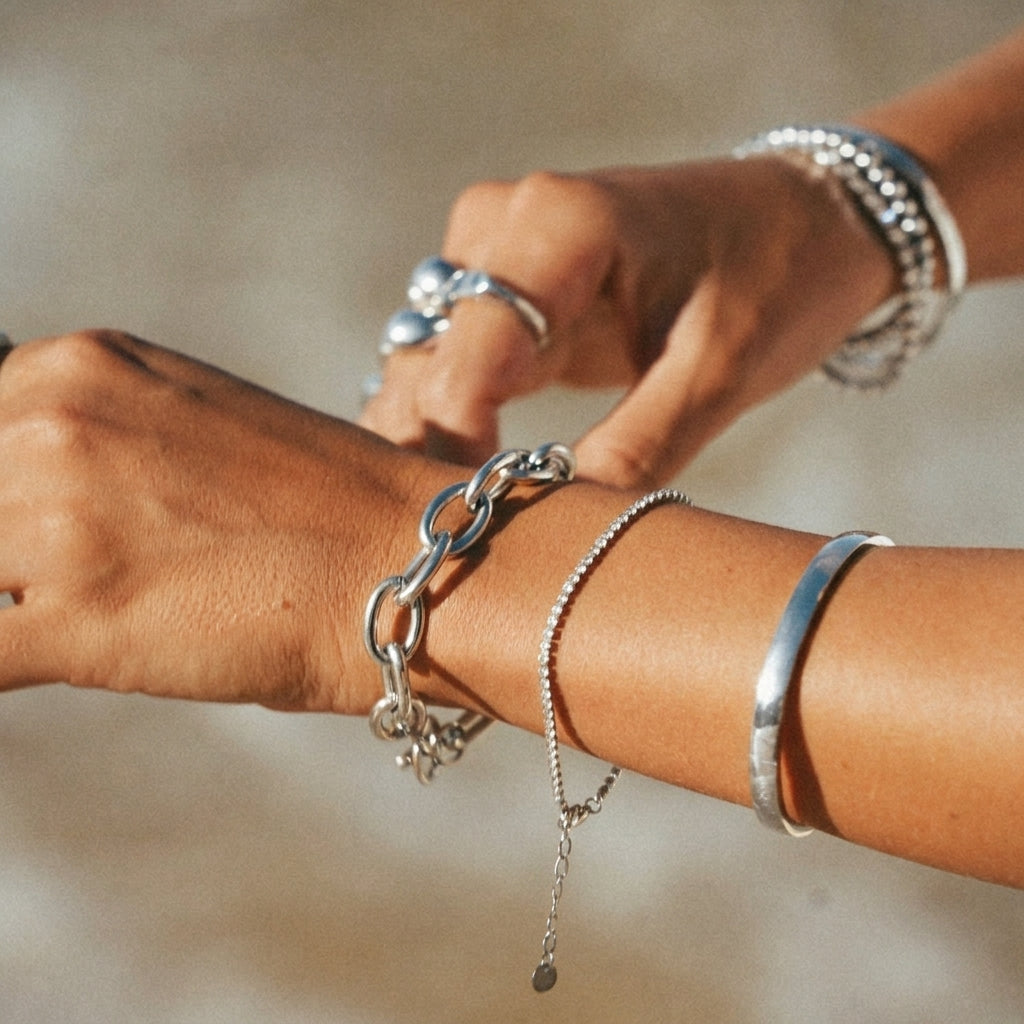 Silver Starlight Cascade Tennis Bracelet