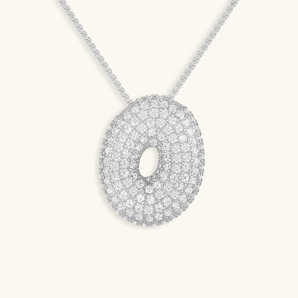 Hailey Bubble Initial Silver Necklace