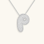 Hailey Bubble Initial Silver Necklace