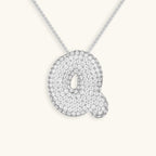Hailey Bubble Initial Silver Necklace