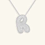 Hailey Bubble Initial Silver Necklace
