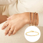 Gold Half Tennis Half Paperclip Diamond Chain Bracelet