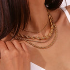 Silver Twisted Rope Chain Necklace