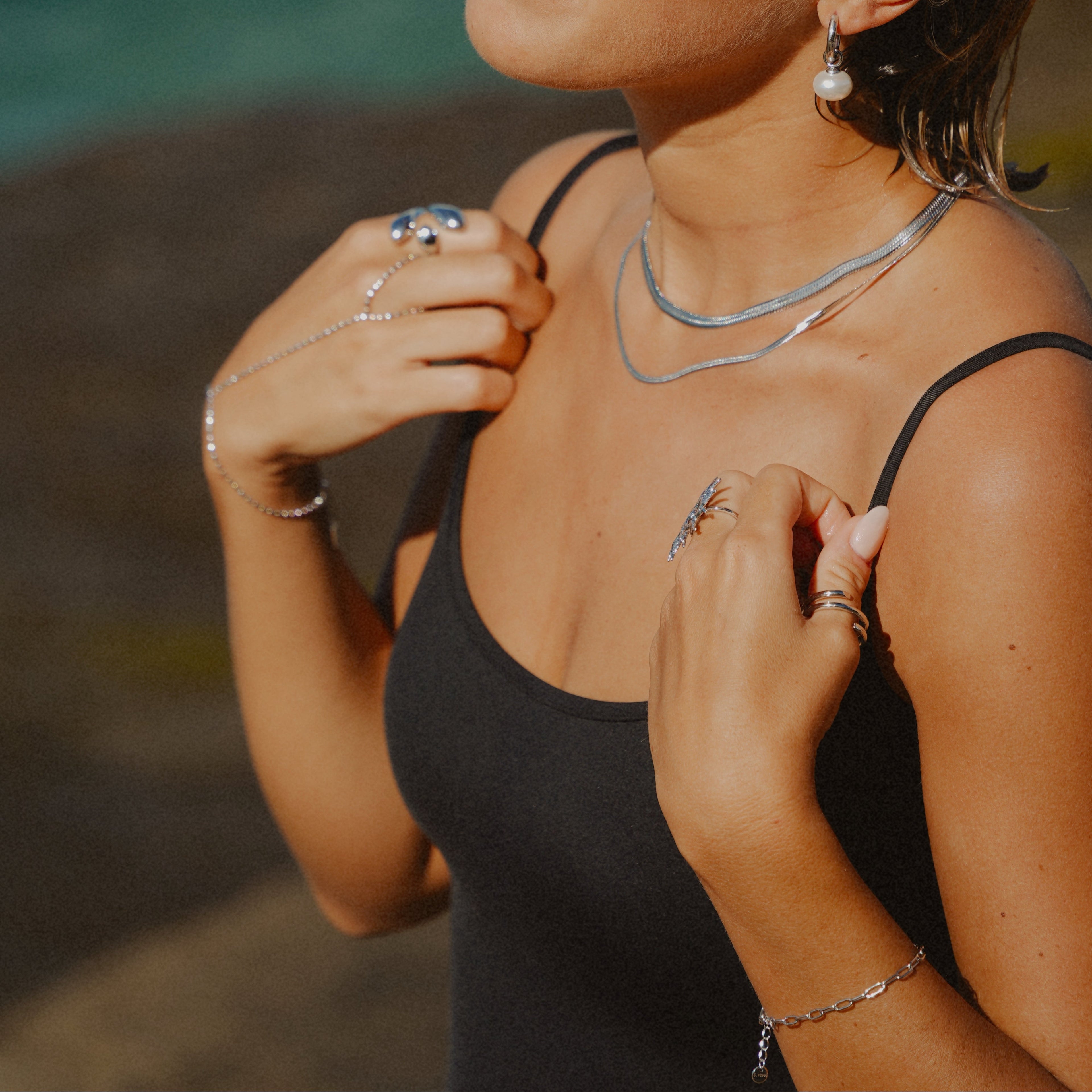 Linked Silver Paperclip Bracelet