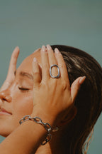 Silver Open Oval Ring