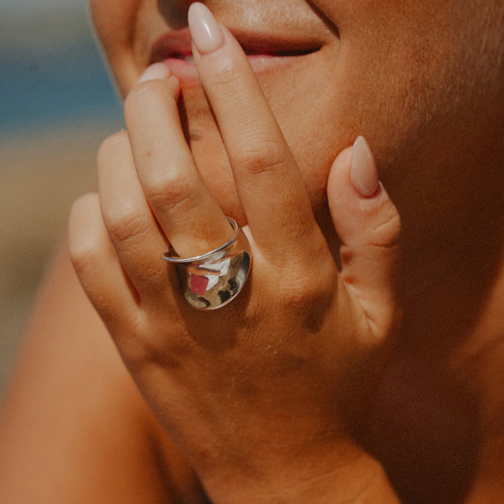 Silver Wide Flat-Top Signet Ring