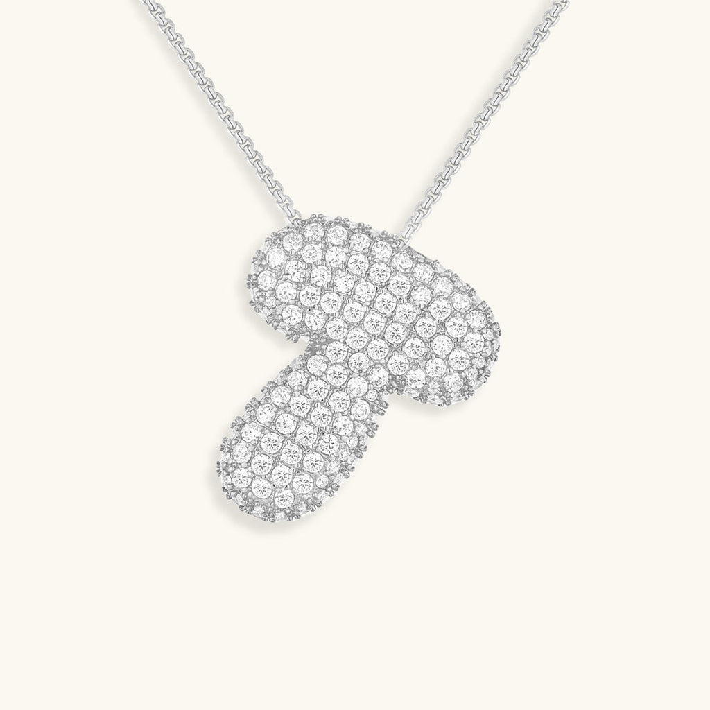 Hailey Bubble Initial Silver Necklace