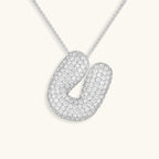 Hailey Bubble Initial Silver Necklace