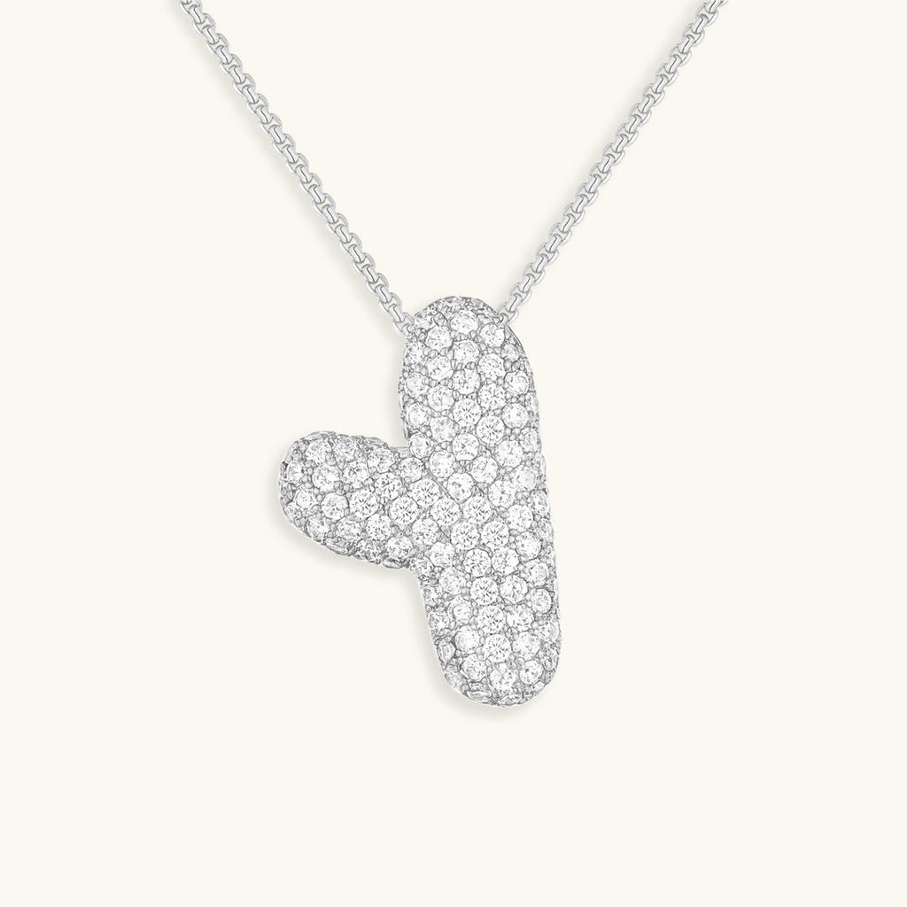 Hailey Bubble Initial Silver Necklace