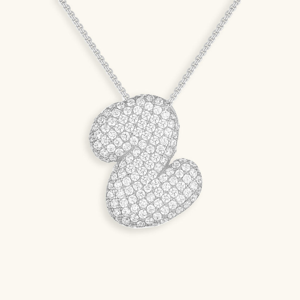 Hailey Bubble Initial Silver Necklace