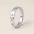 Silver Starburst Crystal Band Ring
