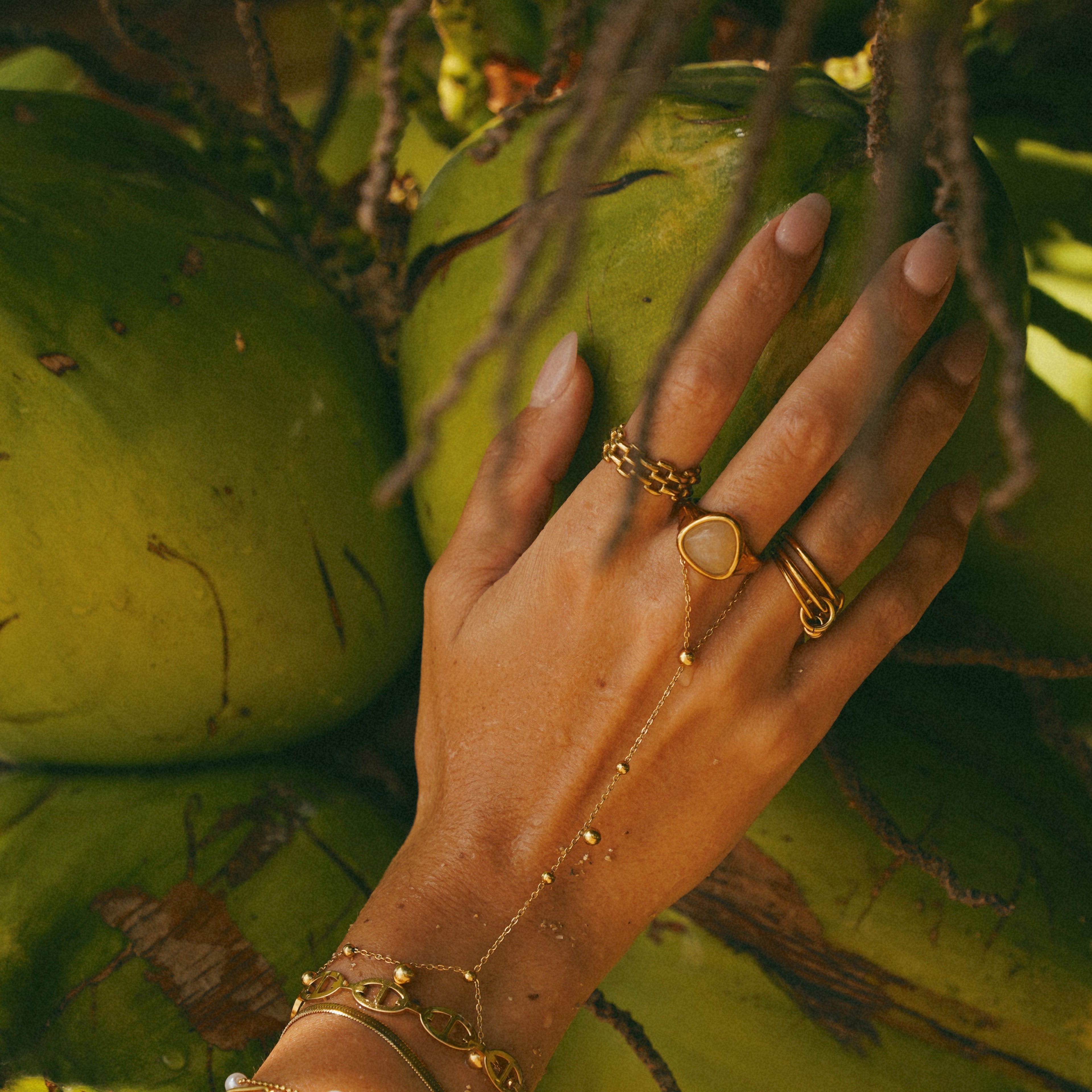Gold Oval Gemstone Signet Rings